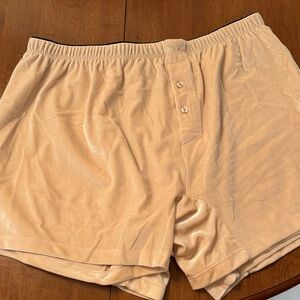 Beige Button-Front Lounge Shorts - Never Worn,2 pairs size XL- price is per pair